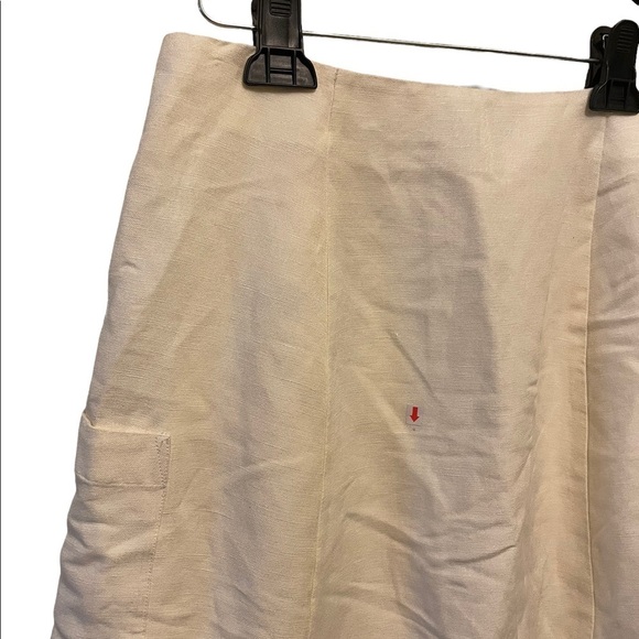 Rails Freya Parchment Linen Blend Lightweight Flowy Picket Button Up Midi Skirt - Picture 5 of 8